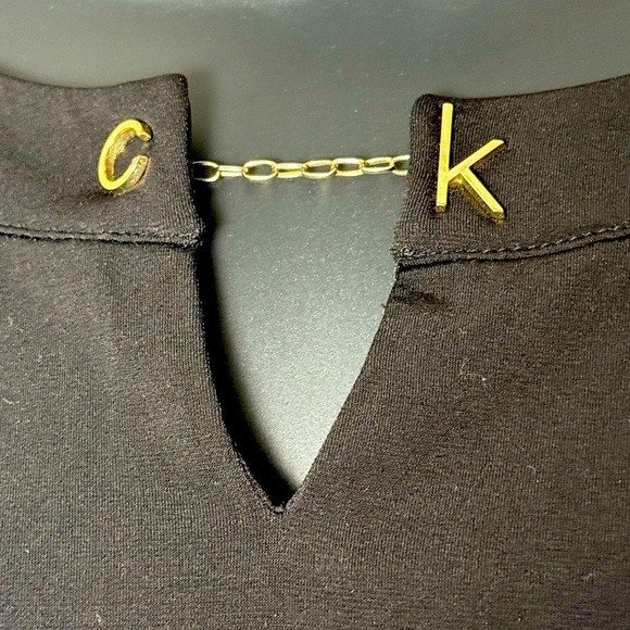 Calvin Klein "CK" Chain Detail Black Lightweight Sleeveless Tunic Womens Sz XL - Picture 2 of 5
